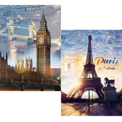 TREFL 2 x Puzzle 1000 el Londyn i Paryż o Świcie